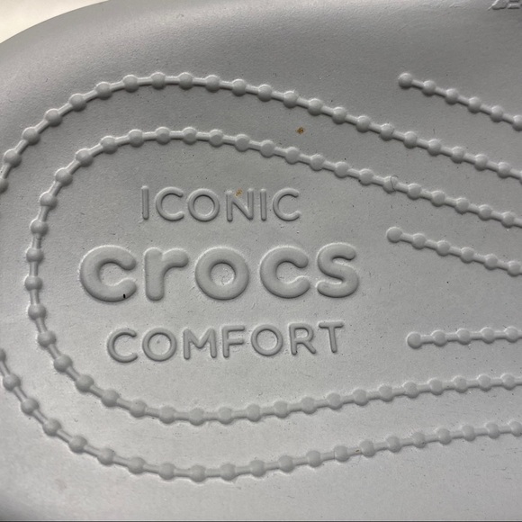 Crocs Iconic Comfort Light Grey Slide Sandals Men’s Size 13 - Picture 4 of 5